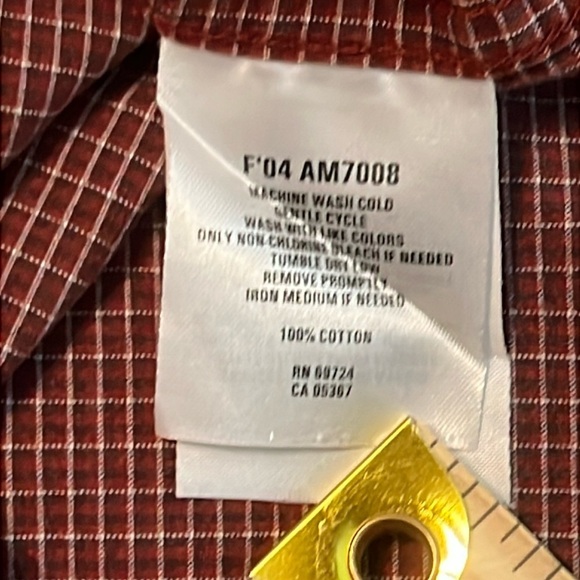 Columbia Men’s Red Rust Long Sleeve Button Down Shirt Size M - Picture 9 of 9